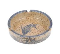 OUNONA Cenicero de Cerámica Artística Japonés Compacto, Diseño Esmaltado, Material Duradero, para Decoración del Hogar y Oficina, Cenicero Retro Práctico y Decorativo