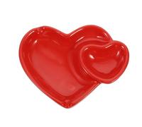 OUNONA Cenicero de Cerámica en Forma de Corazón Rojo para Decoración del Hogar Resistente al Calor y Fácil de Limpiar Accesorio Práctico para Bar Oficina y Sala Adecuado como