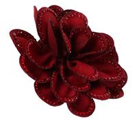 OUNONA Clip Decorativo De Zapatos De Poliéster Con Flor Desmontable y Pedrería Brillante Adorno Rojo Para Elegantes Accesorios De Calzado Femenino Invierno