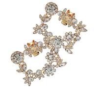 OUNONA Clips para Zapatos de Mujer Extraíbles Hebillas de Gemas de Imitación en Aleación de Zinc Dorada, Accesorios Decorativos para Tacones Altos en Bodas, Banquetes y Fiestas