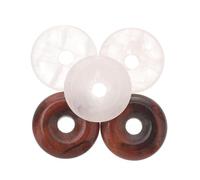 OUNONA Colgante de Jade Natural Diy Cuentas Planas de Jade Cuentas de Hebilla de Accesorios para Joyería para Manualidades y Collares Color Verde 5 Piezas