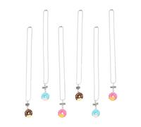 OUNONA Collar Amistad de Plástico Colgante Decorativo de Donut, Delicado y Amigable Piel, Adecuado para Obsequio entre Amigos 6 Piezas