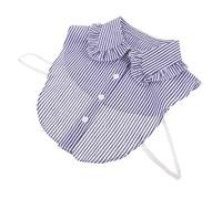 OUNONA Collar Falso Desmontable de Rayas Azules con para Mujer Accesorio Elegante para Blusas y Atuendos Formales Transformación Rápida del Vestuario