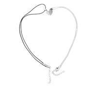 OUNONA Collar Magnético Colgante de Corazón Negro y Plata, Joya para Mujer y Hombre, Obsequio Romántico para San Valentín, Accesorio Versátil para Aniversario
