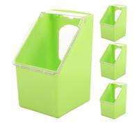 OUNONA Comedero Colgante para Pájaros y Palomas 4 Piezas Verde, Contenedor de Alimento y Agua para Jaulas, Material Resistente, Diseño Orificio, Accesorio Práctico para Alimentación Aves