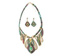 OUNONA Conjunto De Collar y Aretes Bohemios Collar Llamativo Para Mujer Pendientes Colgantes De Moda Conjunto De Bisutería Para Uso Diario Joyas Étnicas Para Mujer
