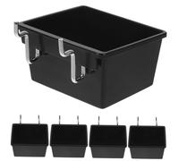 OUNONA Contenedor para Panel Perforado Organizador De Herramientas Negro, Material Robusto y Resistente, Tamaño Compacto 90x80x45 Mm, Soporte para Garaje y Taller, Set De 5 Unidades, Uso Prolongado