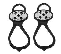 OUNONA Crampones para Zapatos de Nieve con 5 Púas Integradas, Antideslizantes para Senderismo y Pesca en Hielo, Talla 36-45, Color Negro, Par de Tacos para Botas Seguros y Ligeros