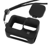 OUNONA Cubierta Protectora de Silicona para Cámara de Acción, Juego de 9 Piezas Negras, Estuche Durable Aperturas Precisas para Actividades al Aire Libre