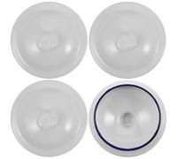 OUNONA Cubiertas redondas de esmalte para tazas y teteras, 4 piezas reutilizables, aptas para uso en cocinas y hogares