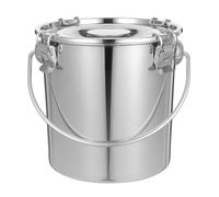 OUNONA Cubo Sellado de Acero Inoxidable 7l con Asa Portátil para Almacenamiento de Leche, Aceite y Sopas, Tanque Hermético Resistente para Transporte y Uso en Hostelería y Catering