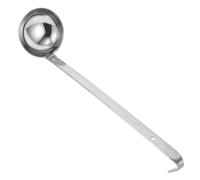 OUNONA Cucharón de Acero Inoxidable Mango Largo en Forma de Gancho para Servir Sopa y Guisos, Capacidad de 1 a 20 Onzas, Accesorio Versátil para Cocina Profesional