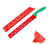 OUNONA Cuchillo de Acero Inoxidable para Sandía con Sierre, Herramienta de Cocina para Pan, Pasteles y Pizza, Rojo, 43.2 cm con Funda