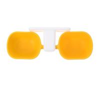 OUNONA Cuenco Colgante para Gatos y Perros de Plástico Amarillo, Tazón Desmontable sin Clavos, Resistente y Antipérdida, Comedero Práctico para Alimentación y Agua en Pared, Adecuado