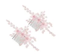 OUNONA de Novia Artesanal con Cristales Acrílicos Peine Lateral Decorativo con Flores Vintage para Bodas y Damas de Honor Accesorio Elegante para Nupcial
