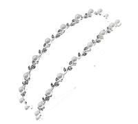OUNONA Diadema Cabello Perlas Dobles Tamaño Único Peinado De Novia Elegante Para Mujeres Fiesta y Banquete Color Plata