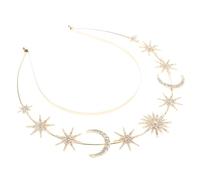 OUNONA Diadema Con Aro De Nuestra Señora Elegante Tiara De Estrella y Luna Accesorio Cabello Doble Para Fiestas De Cosplay y Bodas Hecha De Material Metálico
