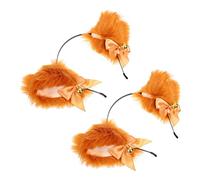 OUNONA Diadema de Gato de Peluche 2 Piezas Aros de Pelo para Niños Accesorio de Disfraz para Halloween Diadema Creativa Aros de Pelo de Animales