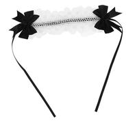 OUNONA Diadema Lolita Con Lazo De Encaje Negro Banda Elástica Para Fiesta y Cosplay Accesorio De Pelo Cómodo Para Mujer y Niñas Eventos Temáticos