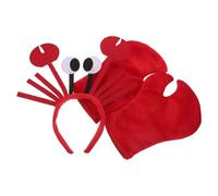 OUNONA Diadema y Guantes de Garra de Cangrejo Rojos, Conjunto 2 Piezas, Talla Única, Cosplay para Adultos, Accesorios para Disfraz de Halloween y Fiestas Marinas