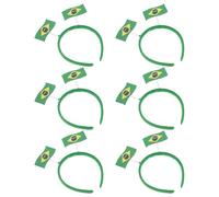 OUNONA Diademas de Fútbol Brasil 6 Piezas, Accesorios Cabello Bandera Brasileña, Diseño Cómodo y Antideslizante para Fiestas, Celebraciones y Eventos Deportivos