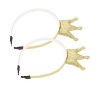OUNONA Diademas de Niña Purpurina 2 Unidades Tamaño Único Diademas Brillantes para Fiesta y Banquetes Accesorios Cabello Doradas