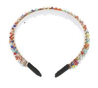 OUNONA Diademas Gemas De Imitación Para Mujer 1 Unidad Diadema Ancha Colorida Brillante Fiesta Boda Accesorio De Tela Cómodo Para Adolescentes