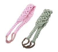 OUNONA Diademas Tejidas a Crochet Bohemias Elásticas para Mujer 2 Piezas Color Rosa y Verde Tamaño Único Confortables para Deporte Yoga y Uso Diario