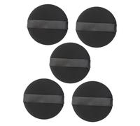 OUNONA Esponjas de Maquillaje Negras Redondas 5piezas, Borla para Polvos de Base, Tejido, Fácil Manejo, Adecuado para Viaje y Uso Profesional