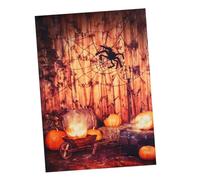 OUNONA Fondo de Halloween Diseño de Calabazas Telón de Fondo para Fotos de Halloween Plástico Duradero para Decoración de Fiesta Tapiz para Colgar Pared Uso Interior y Exterior