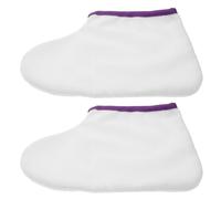 OUNONA Fundas para Pies de Cera Parafina Calentador de Parafina para Terapia de Pies Funda de Spa Banda Elástica Color Borde Morado Reutilizable y Gruesa para Cuidado