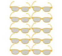 OUNONA Gafas 3D Amarillas para Películas y Juegos, Pack 10 Unidades, Lentes 3D Compatibles PC y Vídeo, Tamaño 13,2x13,1x3,8 Cm, Diseño Ligero para Uso Doméstico