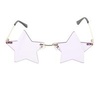 OUNONA Gafas de Fiesta Diseño Creativo Material PC Resistente Forma de Estrella de Cinco Puntas Color Morado Claro para Vacaciones y Eventos Divertidos