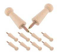 OUNONA Ganchos de Madera sin Pintar Tornillo M4, 10 Piezas, Estilo Rústico, 18x50 Mm, para Colgar Ropa, Sombreros y Toallas, Percheros de Pared para Dormitorio y Baño, Bricolaje