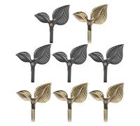 OUNONA Ganchos de Pared Decorativos Rústicos de Hierro Forjado, 8 Piezas Diseño Vintage de Hojas, Acabado en Bronce Envejecido y Negro, Percheros para Colgar Abrigos, Sombreros y Bolsos