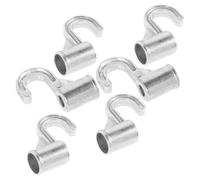 OUNONA Ganchos Metálicos para Perchas de Ropa 6 Piezas Aleación de Aluminio 16 MM Soporte Resistente para Barra de Armario Organizador para Colgar en Armarios y Dormitorios