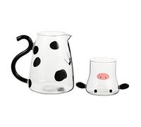OUNONA Jarra de Agua Fría Creativa Forma de Vaca de Vidrio para Bebidas Hervidor de Aromatizado de Diseño Adorable para Uso Casa y Oficina