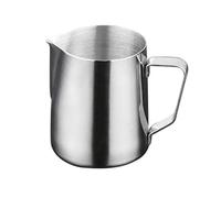 OUNONA Jarra de espuma de acero inoxidable de 1000 ml para leche espumosa de leche, vertedor, capuchino, jarra de café (plata)