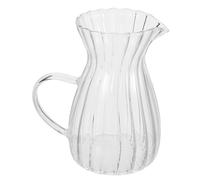 OUNONA Jarra de Vidrio Transparente de 500 Ml con Boquilla Delgada para Servir Leche y Café, Resistente a Golpes y Fácil de Limpiar, Adecuado Desayuno en Familia