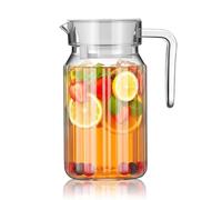 OUNONA Jarra Diseño a Transparente Hermética o Tapa Plástico Ml de con de 500 en Rayas Única y para Jugo y Limonada Casa Bar