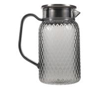 OUNONA Jarra grande con tapa, 1000 ml (33.8 oz), jarra para agua gris, versátil para servir bebidas frías, café helado, jugo, té y leche.