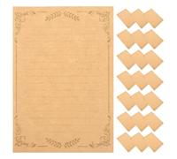 OUNONA Juego de 100 hojas de papel kraft vintage para papelería, con líneas, ideal para escribir cartas, poemas creativos, letras de canciones y notas de oficina.