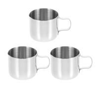 OUNONA Juego de 3 Jarras Espumadoras de Leche de Acero Inoxidable 40 Ml para Café Espresso Diseño Minimalista y Funcional para Cocina o Cafetería