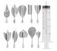 OUNONA Juego de Boquillas para Pudín y Gelatina 3D de Acero Inoxidable, Herramienta para Decorar Pasteles Flores, Molde de Escultura para Pastelería y Repostería, Accesorios para Cocina