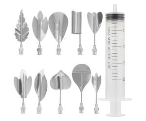 OUNONA Juego de Boquillas para Pudín y Gelatina 3D de Acero Inoxidable, Herramienta para Decorar Pasteles Flores, Molde de Escultura para Pastelería y Repostería, Accesorios para Cocina