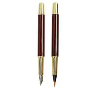 OUNONA Kit de Caligrafía para Principiantes Pluma de Pincel Reemplazable, Acero Inoxidable y Pelo Natural, Recargable y Ligero para Dibujo y Líneas Precisas