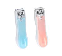 OUNONA Kit de Cortaúñas 2 Piezas Funda Protectora de Acero al Carbono Diseño Antisalpicaduras y Resistente Color Aleatorio para Manicura y Pedicura para Hombres y Mujeres