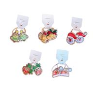 OUNONA Lazos Pelo Navideños de Tela 10 Piezas, 5 Pares Diseño Festivo, Accesorios Elásticos para Cabello de Niñas, Ideales para Navidad y Uso Diario