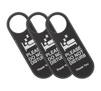 OUNONA Letreros de Cuero Negro para Puerta de Hotel 3 Piezas Doble Cara Prácticos y Fáciles de Colgar Diseño Simple para Uso en Hotel o Club