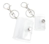 OUNONA Llavero Álbum de Fotos Transparente de 1 y 2 Pulgadas Porta Fotos Compacto de PP y Aleación de Zinc Resistente para San Valentín y Bodas 2 Piezas para Guardar Recuerdos